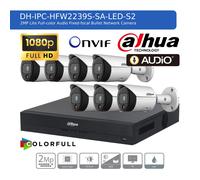 DAHUA CCTV SECURITY SYSTEM AUDIO MIC HD 1080P CAMERA COLORVU OUTDOOR NIGHTVISION
