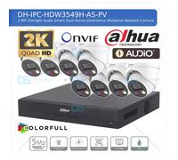DAHUA IP 5MP CCTV SECURITY SYSTEM AUDIO MIC 2K CAMERA COLORVU OUTDOOR NIGHVISION