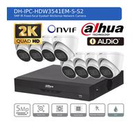 DAHUA IP PoE CCTV SECURITY SYSTEM 5MP AUDIO MIC AI 2K CAMERA OUTDOOR NIGHTVISION