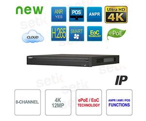 Dahua - NVR Recorder IP ONVIF 8 channels 4K & H.265 8PoE ePoE EoC 2HDD Dahua - NVR5208-8P-4KS2E