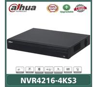 Dahua NVR4216-4KS3 4K 16CH No-PoE NVR Smart H.265+ Lite Network Video Recorder