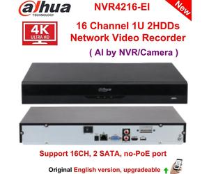 Dahua NVR4216-EI 16CH 2SATA No-PoE 4K NVR AI Video Recorder SMD Face Recognition