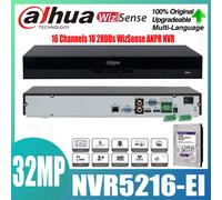 Dahua NVR5216-EI 32MP 16CH 1U 2HDDs 2SATA WizSense Network Video Recorder +8TB