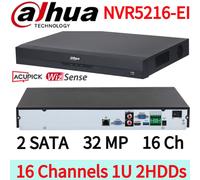 Dahua NVR5216-EI 4K AI NVR 16CH 2SATA WizSense SMD+ 1U Recorder Face Recognition