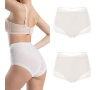 DaiDaili Women's Silk Boxers Shorts -Seamless lnvisible Underwear for Work&Gym-Anti VPL Soft (UK, Alpha, M, L, Regular, Milky White)