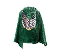 Daiendi AOT Cosplay Costume Survey Corps Cape The Wings of Freedom Flannel Blanket Adult Anime Green Cape with Hood XL