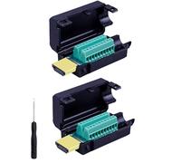 daier 2 Pack HDMI Solderless Adapter, HDMI Extension Cable Connector Signals Terminal Breakout Board Free Welding Connector