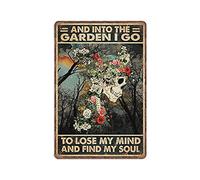 DAIERCY and Into The Garden I Go to Lose My Mind and Find My Soul, Gardening Tin Signs Funny Vintage Metal Sign Plaqu Poster Wall Art Pub Bar Kitchen Garden Bathroom Home Decor, 140x200 mm