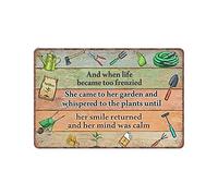 DAIERCY and When Life Became Too Frenzied She Came to Her Garden Tin Signs Funny Vintage Metal Sign Plaqu Poster Wall Art Pub Bar Kitchen Garden Bathroom Home Decor, 8x12 inches