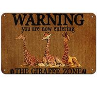 DAIERCY Creative Tin Sign Animal Zone Giraffe Metal Sign Wall Decor Farmhouse Decor For Home Cafes Office Store Pubs Club Sign Gift Plaque Metal Tin 20x30 CM CF-AZ268