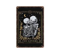 DAIERCY Creative Tin Signs Skull Tarot Card Funny Metal Sign Retro Wall Decor for Home Garden Bars Office Pubs Club Gift Plaque Tin Sign, 140 X 200 m(8x5.5inch)
