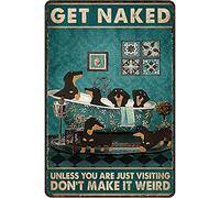 DAIERCY Dachshund Get Naked Don’T Make It Weird Vintage Tin Sign Funny Dog Decor Dog Lovers Gift Animal Wall Art Funny Bathroom Decor Toilet Wall Sign Housewarming 5.5x8 Inch