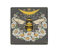 DAIERCY Daisy Honey Moon Bee Vintage Tin Sign Flower Decor Bee Aluminum Metal Sign For Home Office Cafe Bar Club Pub Birthday Anniversary Housewarming For Women Men 12X12 Inch