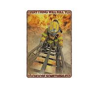 DAIERCY Firefighter Tin Signs - Funny Vintage Metal Sign Plaqu Poster Wall Art Pub Bar Kitchen Garden Bathroom Home Decor, 140 X 200 m(8x5.5inch)