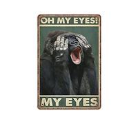DAIERCY Funny Gorilla Oh My Eyes Bathroom Tin Signs, Gorilla Toilet Art, Animal Art Funny Vintage Metal Sign Plaqu Poster Wall Art Pub Bar Kitchen Garden Bathroom Home Decor, 140x200 mm