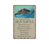 DAIERCY Funny Vintage Sign Advice from A Sea Turtle Indoor Home Decoration Gift Metal Tin Signs for Kitchen Garden Garage Bathroom Wall Decor 20x30 cm