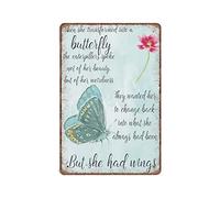 DAIERCY Funny Vintage Sign When She Transformed Into A Butterfly Metal Tin Signs for Kitchen Garden Garage Bathroom Wall Decor 140X200 mm