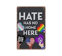 DAIERCY Hate Has No Home Here Kindness Juneteenth African American Tin Signs Funny Vintage Metal Sign Plaqu Poster Wall Art Pub Bar Kitchen Garden Bathroom Home Decor, 140 X 200 mm