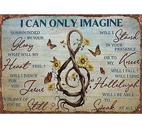 DAIERCY I Can Only Imagine Treble Clef Christian Wall Art New Vintage Metal Tin Sign Wall Art Tin Sign Sign Anniversary Birthday Christmas Housewarming Signs 5.5x8inch
