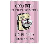 DAIERCY Mother Day Good Mom Let You Lick The Beaters Cooking Lover Cooker Metal Art Tin Sign Mother'days Bar Wave Board Metal Sign Pub Bar Plaque Man Cave Tin Vintage Decoration