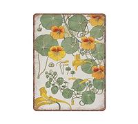 DAIERCY Nasturtium Tin Signs, French Botanical Funny Vintage Metal Sign Plaqu Poster Wall Art Pub Bar Kitchen Garden Bathroom Home Decor, 30x40 cm
