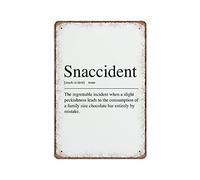 DAIERCY Snaccident Definition Kitchen Quote Tin Signs Funny Vintage Metal Sign Plaqu Poster Wall Art Pub Bar Kitchen Garden Bathroom Home Decor, 8x12 inches