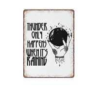 DAIERCY Thunder Only Happens When It's Raining, Stevie Nicks Tin Signs, Funny Vintage Metal Sign Plaqu Poster Wall Art Pub Bar Kitchen Garden Bathroom Home Decor, 30X40 cm