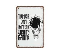 DAIERCY Thunder Only Happens When It's Raining, Stevie Nicks Tin Signs, Funny Vintage Metal Sign Plaqu Poster Wall Art Pub Bar Kitchen Garden Bathroom Home Decor, 140 X 200 mm