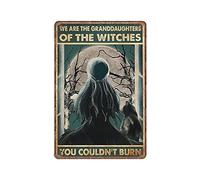 DAIERCY We Are The Granddaughter of The Witches You Couldn't Burn Tin Signs, Witch Wall Art, Funny Vintage Metal Sign Plaqu Poster Pub Bar Kitchen Garden Bathroom Home Decor, 140x200 mm