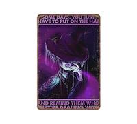 DAIERCY Witch Some Days You Just Have to Put on The Hat, Happy Halloween Tin Signs Funny Vintage Metal Sign Plaqu Poster Wall Art Pub Bar Kitchen Garden Bathroom Home Decor, 140 X 200 mm