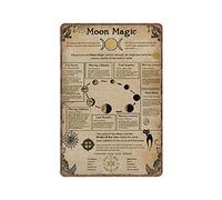 DAIERCY Witchcraft Knowledge Moon Magic Tin Signs, Witchcraft Witch Art, Witch Gift, Witch Funny Vintage Metal Sign Plaqu Poster Wall Art Pub Bar Kitchen Garden Bathroom Home Decor, 140x200 mm