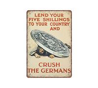 DAIERCY World War I - Vintage War Propaganda Tin Signs - 1915 Funny Vintage Metal Sign Plaqu Poster Wall Art Pub Bar Kitchen Garden Bathroom Home Decor, 140x200 mm
