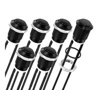 DaierTek 12mm Momentary Push Button Switch 12V Black Waterproof Pushbutton Switch 2 Pin Pre-Wired Normally Open for Automotive Car Marine Boat -6Pcs