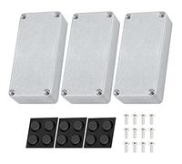 DaierTek 3pcs 1590G Guitar Effect Pedal Enclosure Diecast Metal Aluminum Stomp Box 3.94" X 1.97" X 1.00" Inches 100mm X 50mm X 25.5mm Housing Size with Rubber Feet