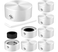 DAIERTEK Daiertek Footswitch Topper Footswitch Topper with 2 Game Screws Rubber Insert Pedal Buttons Silver Cap for Guitar Effect Pedal Stomp Foot Switch -8 Pieces Metal