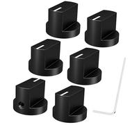 DAIERTEK Metal 6.35MM Potentiometer Knob 1/4 Shaft Guitar Pedal Knobs with Set Screw Black Aluminum Control Knob for Electric Guitar Amplifier Effect Pedal -6pcs