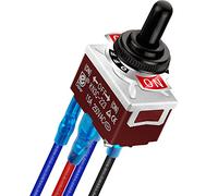 DaierTek Waterproof Reverse Polarity Toggle Switch 12V 30A DC Motor Control RV Power Jack Switch Momentary (ON)-Off-(ON) DPDT 3 Position 4PIN Wired