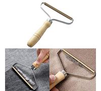 DAIFUQIHUA Carpet Pet Hair Remover, Portable Spark Lint Roller with Wooden Handle, Carpet Pile Brush with Double Sided Metal Scraper Suits Indoor Carpet, Pet Hair, Car Carpet,1 Pc