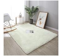 DAIHAN Area Rugs Soft Bedroom Carpets Living Room Rug Anti Slip Fluffy Shaggy Floor Mats Large Rugs for Living Room Bedroom Luxury Rug Plush Mats,Off-White,100x200CM
