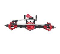 DAIHAOEE For SCX10 II Aluminum Alloy CNC Front Rear Axle Set 30T/8T For 1/10 RC Crawler for Axial AR44 90047 90046 AX90060 Builders Kit Upgrade(Red Front Axle)