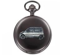 Daihasu Move ref53 pewter effect car emblem polished black case mens GIFT quartz pocket watch fob made in sheffield