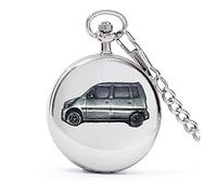 Daihasu Move ref53 pewter effect car emblem polished silver case mens GIFT quartz pocket watch fob made in sheffield