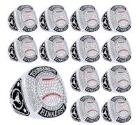 daijbling 12 Pcs Baseball Ring Softball Baseball Finalist Ring Sport Ball Trophy Award Gift for Tournament or League Finalist Winner (12 pcs, Size 8)