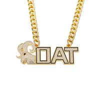 daijbling Goat Necklace Hip Hop Goat Chain Pendant Greatest of All Time Turnover Chain For Adults Player Team Football Soccer Baseball Basketball Softball Fantasy Football
