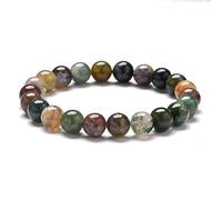 DAIJES 8mm Powder Crystal Agate Bead Bracelet, Tiger Eye Stone White Song Handmade Bead Bracelet,Indian Agate
