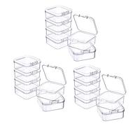 Daijianbin 18 Pieces Mini Plastic Clear Storage Box for Collecting Small Items, Beads, Jewelry, Business Cards