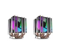 Daijianbin 2X Cpu Air Cooler 6 Heat Pipes Twin-Tower Heatsink with 90mm Rainbow LED Fans for 775/1150/1155/1156/1366