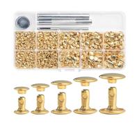 Daijianbin 340 Sets Leather Rivet Kit Rivets Leather Double Hat Rivets Apparel Fabric for Repairing Clothes Shoes Bags Belts Easy to Use B