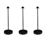 Daijianbin 3X 1800MAh Rechargeable Led Table Lamp Modern Touch Adjustment Table Lamp for Bedroom Restaurant Decoration Light Black