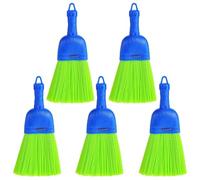 Daijianbin 5 Pcs Whisk Broom Poly-Fiber Handheld Brush Hand Broom Outdoor Broom Car Broom with Hang Hole for Cleaning Indoor